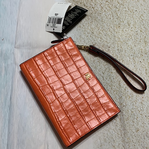 NWT Lauren Ralph Lauren Embossed Leather Small Pouch - Picture 5 of 9